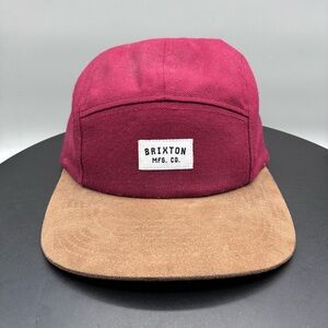 Brixton Hendrick 5 Panel Hat Wool Blend Men O/S Burgundy